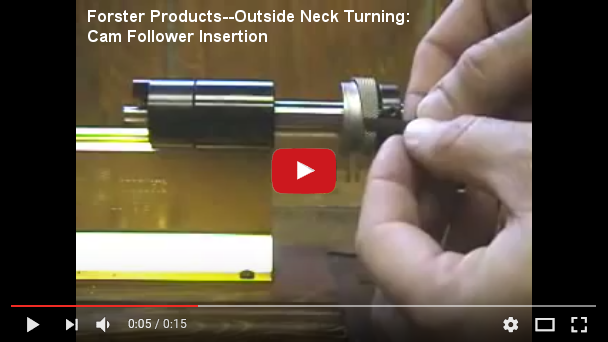 Forster Products--Outside Neck Turning: Cam Follower Insertion at YouTube.com